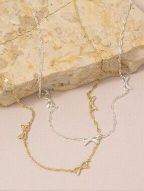 🎀 Bow Necklaces- Gold & Silver Plated